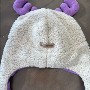 Columbia Cream and Purple Kids Hat